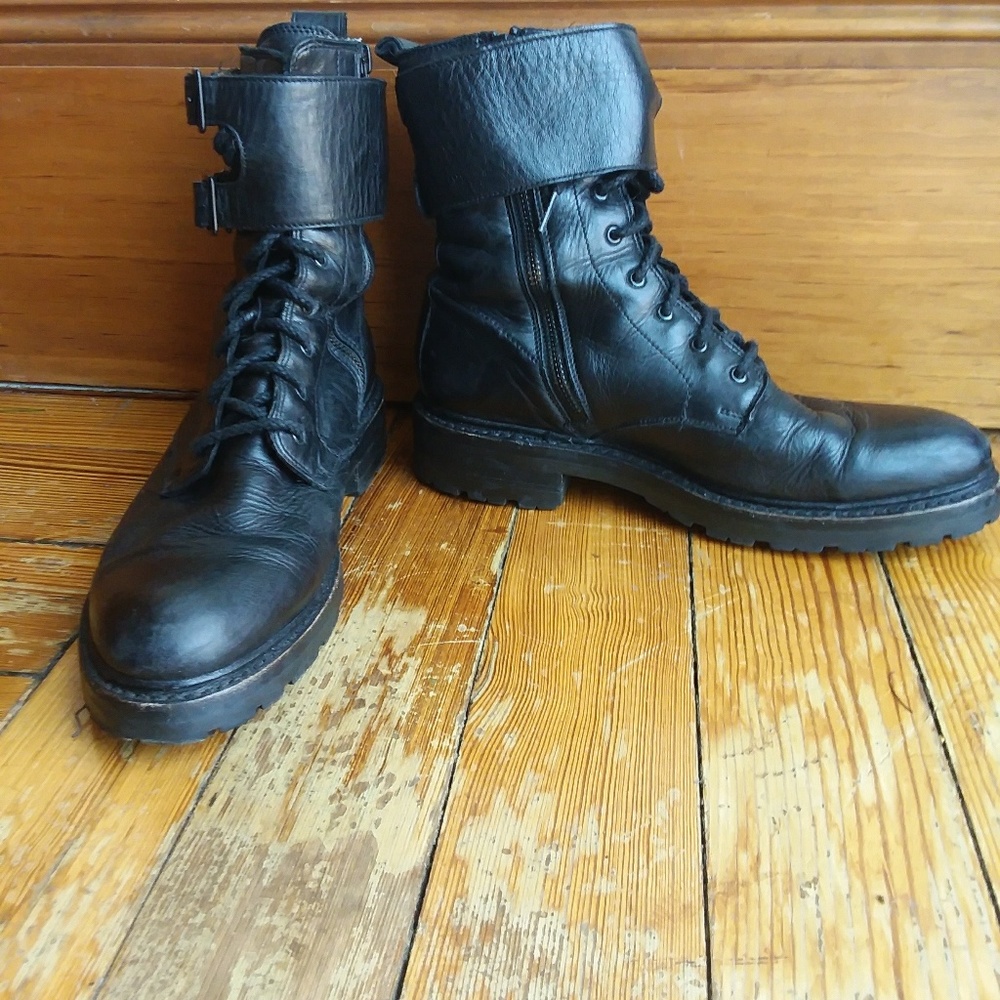Frye combat boots leather size 9